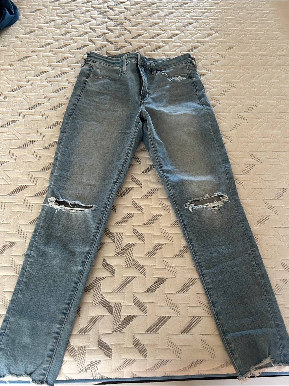 Light Blue Distressed Skinny Jeans